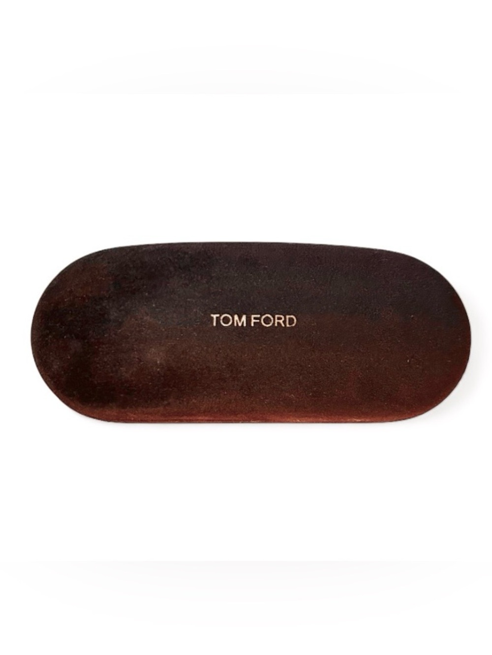 Tom Ford Brown Suede Men's Eyewear Case with Gold Logo